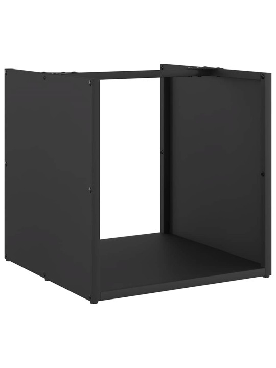 Polttopuuteline musta 40x40x40 cm kylmävalssattu teräs