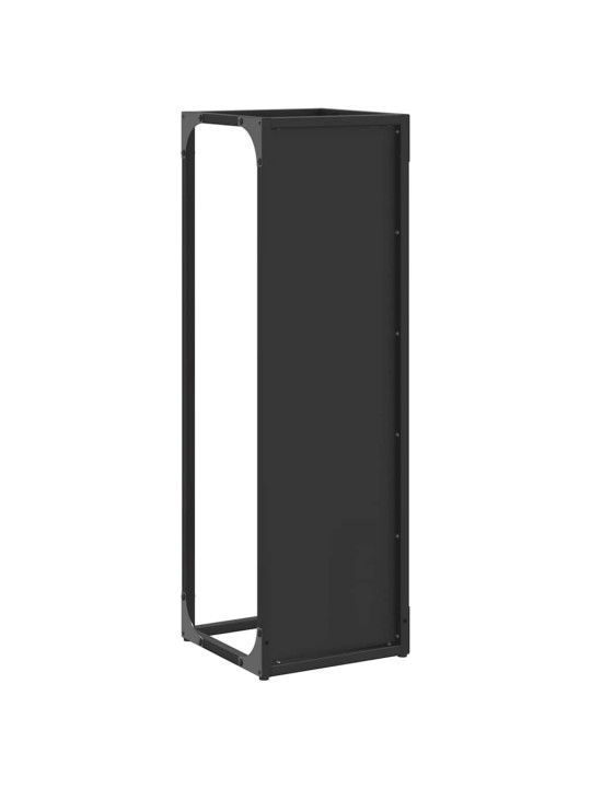 Polttopuuteline musta 25x25x80 cm kylmävalssattua terästä