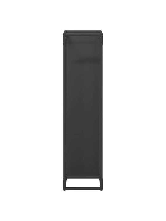 Polttopuuteline musta 25x25x100 cm kylmävalssattua terästä