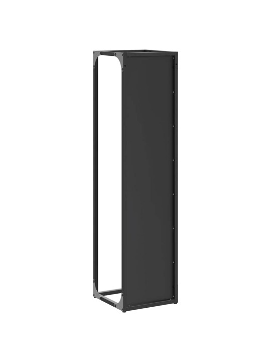 Polttopuuteline musta 25x25x100 cm kylmävalssattua terästä
