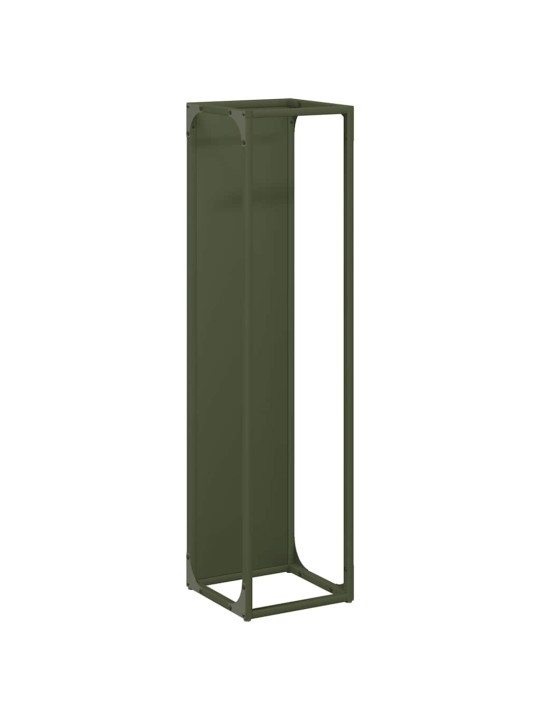 Polttopuuteline oliivinvihreä 25x25x100 cm kylmävalssattu teräs