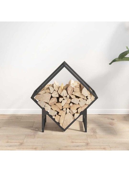 Polttopuuteline musta 50x25x50 cm kylmävalssattua terästä