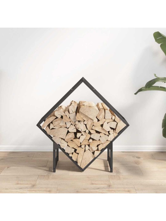 Polttopuuteline musta 60x25x60 cm kylmävalssattua terästä
