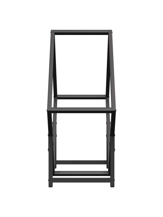 Polttopuuteline musta 60x25x60 cm kylmävalssattua terästä