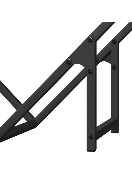 Polttopuuteline musta 60x25x60 cm kylmävalssattua terästä