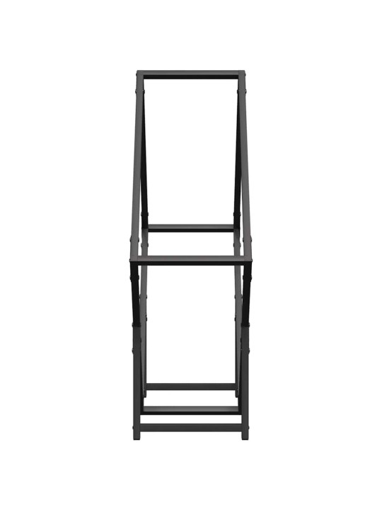 Polttopuuteline musta 80x25x80 cm kylmävalssattua terästä