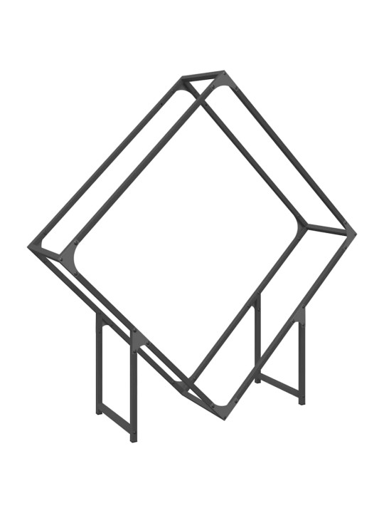 Polttopuuteline musta 100x25x100 cm kylmävalssattua terästä