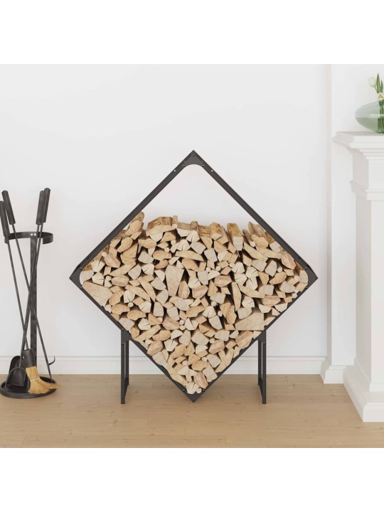 Polttopuuteline musta 100x25x100 cm kylmävalssattua terästä