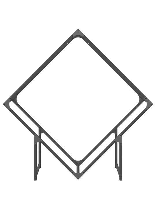 Polttopuuteline musta 100x25x100 cm kylmävalssattua terästä