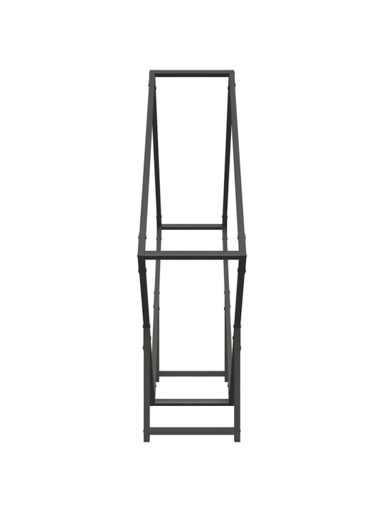 Polttopuuteline musta 100x25x100 cm kylmävalssattua terästä