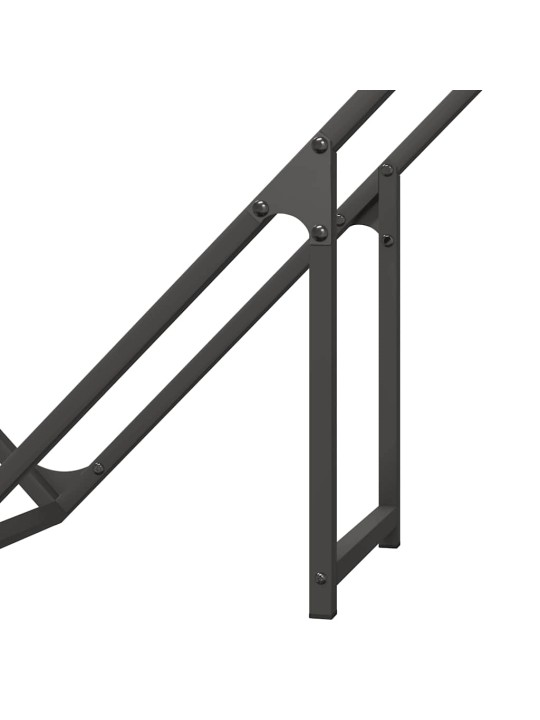 Polttopuuteline musta 100x25x100 cm kylmävalssattua terästä