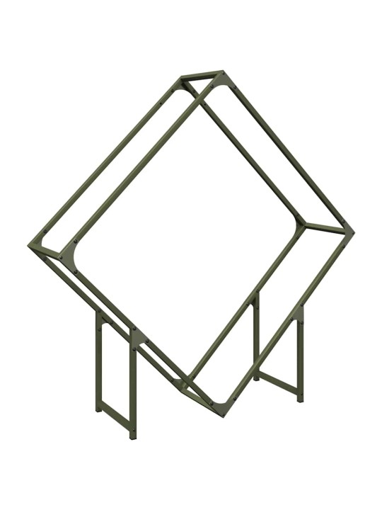 Polttopuut oliivinvihreä 100x25x100 cm kylmävalssattu teräs