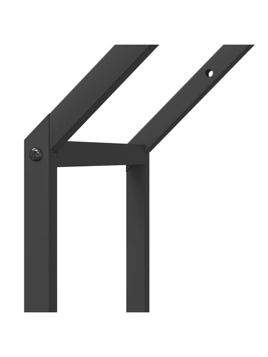Polttopuuteline musta 40x25x90 cm kylmävalssattua terästä