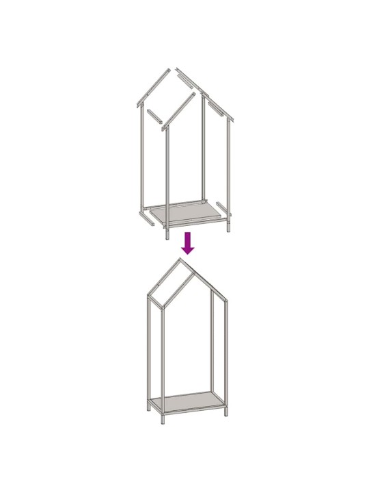 Polttopuuteline musta 40x25x90 cm kylmävalssattua terästä