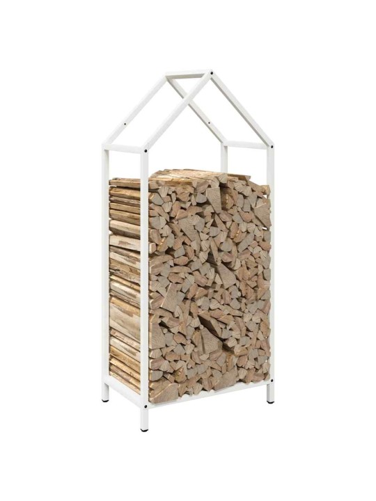 Polttopuuteline valkoinen 40x25x90 cm kylmävalssattua terästä