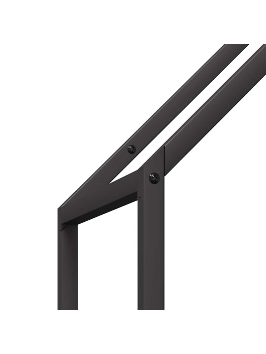 Polttopuuteline musta 40x25x120 cm kylmävalssattua terästä