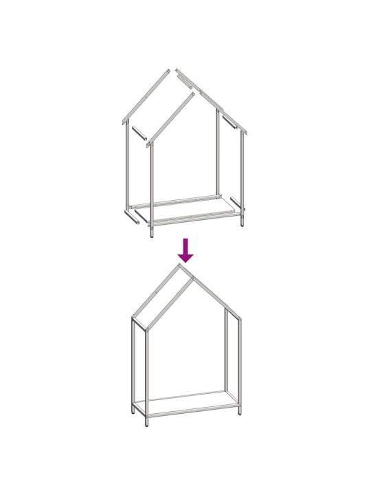 Polttopuuteline musta 60x25x90 cm kylmävalssattua terästä