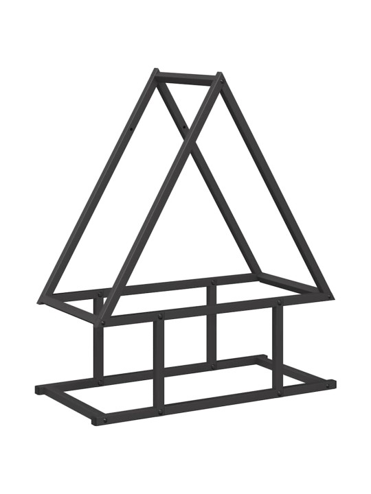 Polttopuuteline musta 50x25x60 cm kylmävalssattua terästä