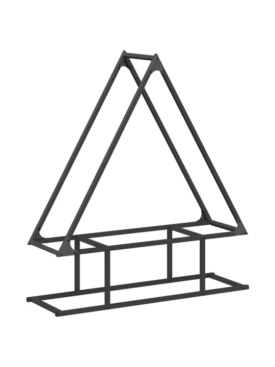 Polttopuuteline musta 80x25x90 cm kylmävalssattua terästä