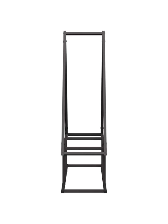 Polttopuuteline musta 80x25x90 cm kylmävalssattua terästä