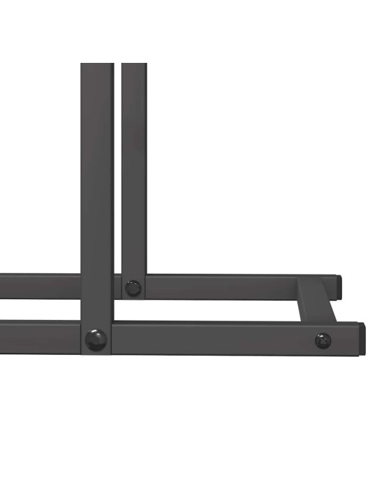 Polttopuuteline musta 80x25x90 cm kylmävalssattua terästä