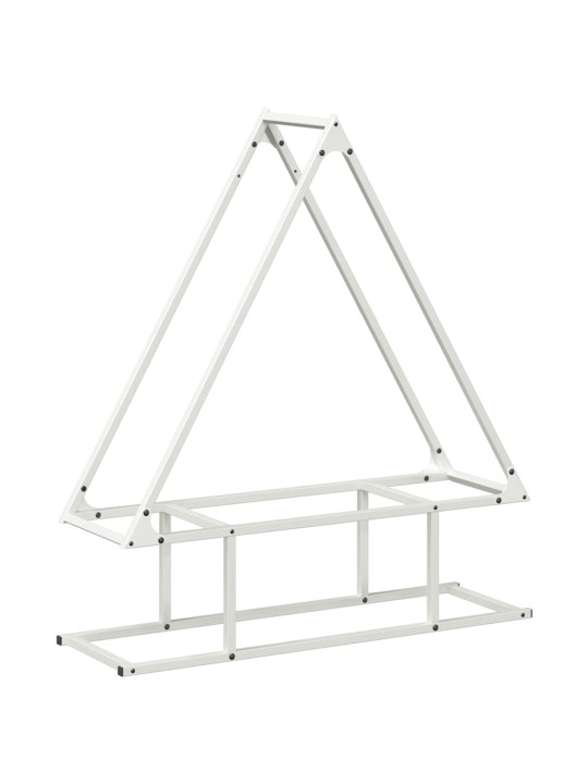 Polttopuuteline valkoinen 80x25x90 cm kylmävalssattua terästä