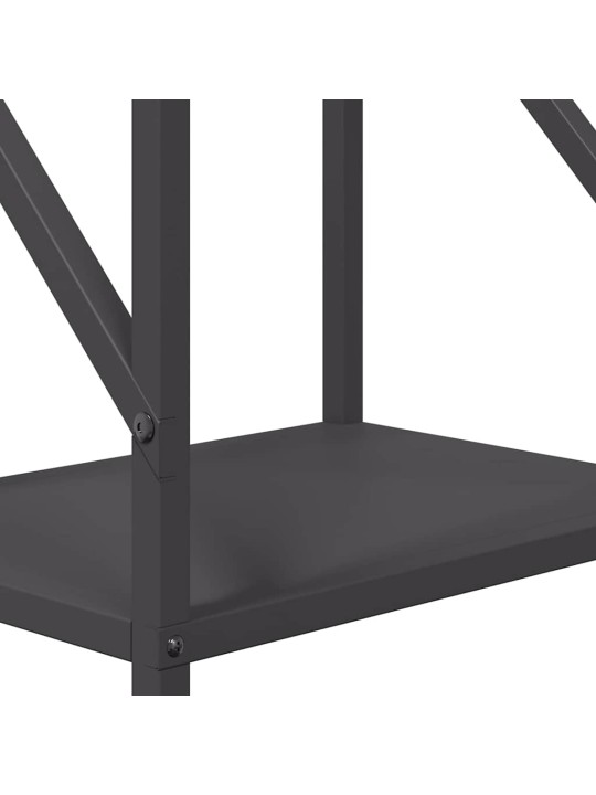 Polttopuuteline musta 34x25x100 cm kylmävalssattua terästä