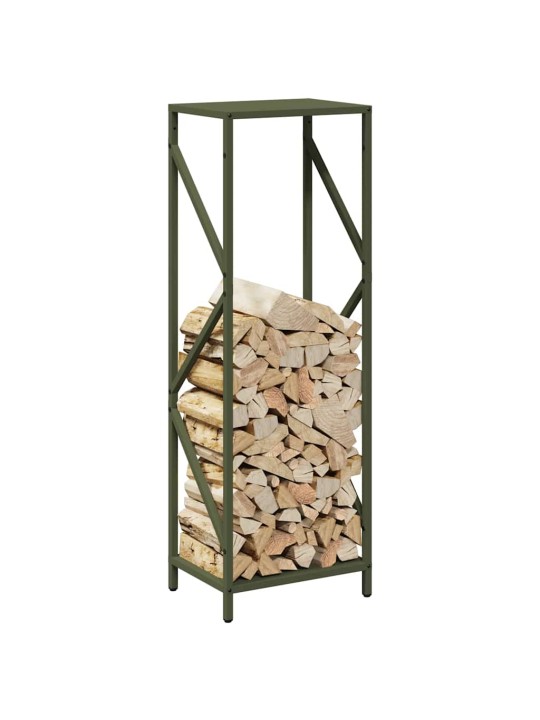 Polttopuut oliivinvihreä 34x25x100 cm kylmävalssattu teräs