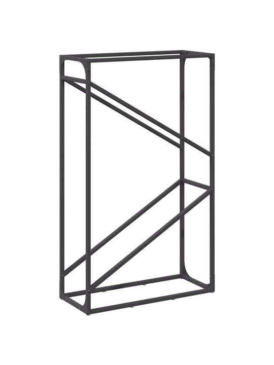 Polttopuuteline musta 60x25x100 cm kylmävalssattua terästä