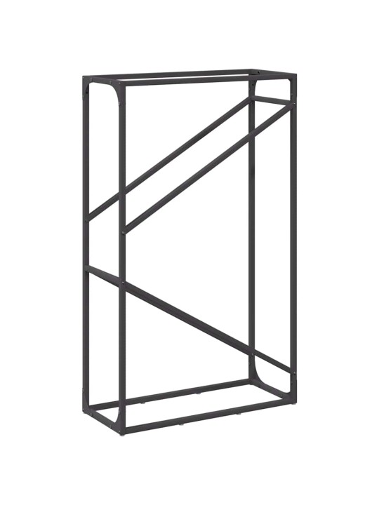 Polttopuuteline musta 60x25x100 cm kylmävalssattua terästä