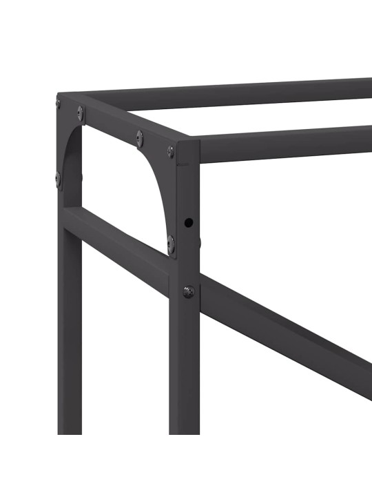 Polttopuuteline musta 60x25x100 cm kylmävalssattua terästä