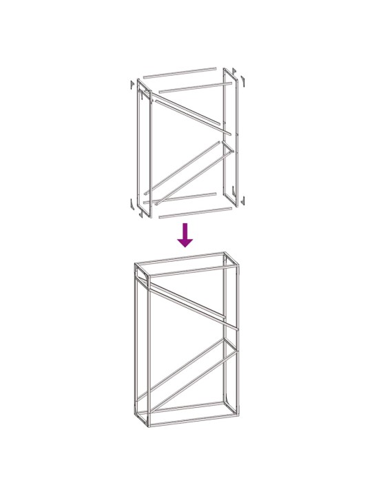 Polttopuuteline musta 60x25x100 cm kylmävalssattua terästä