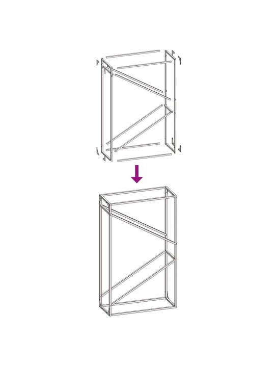 Polttopuut 60x25x100 cm kylmävalssattu teräs
