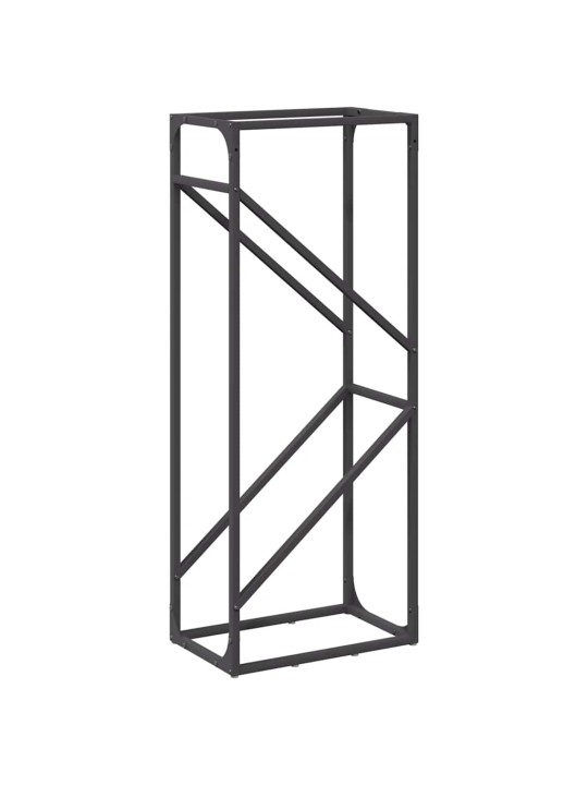 Polttopuuteline musta 40x25x100 cm kylmävalssattua terästä