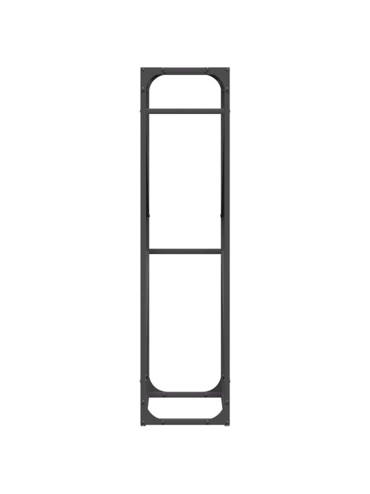 Polttopuuteline musta 40x25x100 cm kylmävalssattua terästä