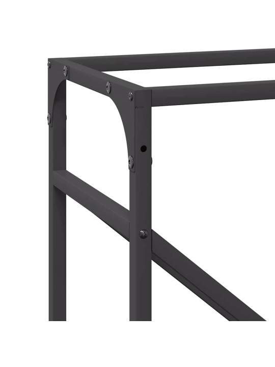 Polttopuuteline musta 40x25x100 cm kylmävalssattua terästä