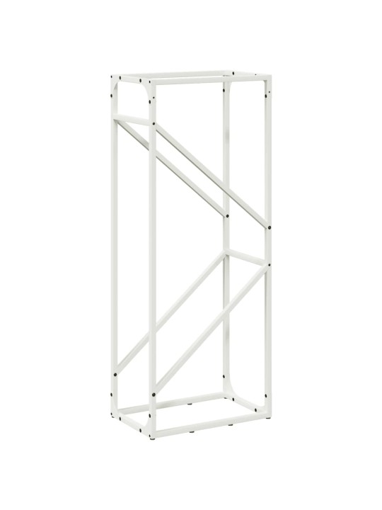 Polttopuuteline valkoinen 40x25x100 cm kylmävalssattua terästä