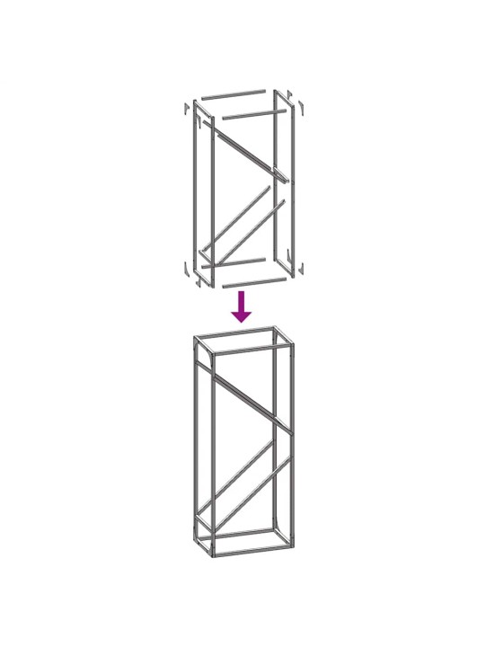 Polttopuut antrasiitti 40x25x100 cm kylmävalssattu teräs
