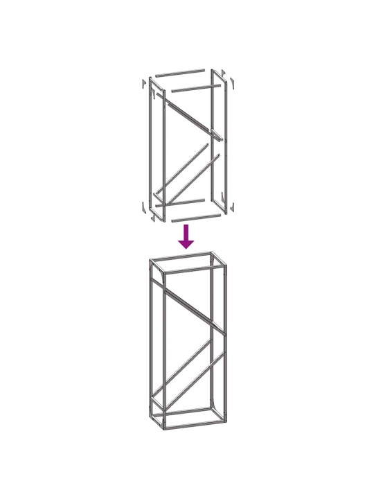 Polttopuut 40x25x100 cm kylmävalssattu teräs