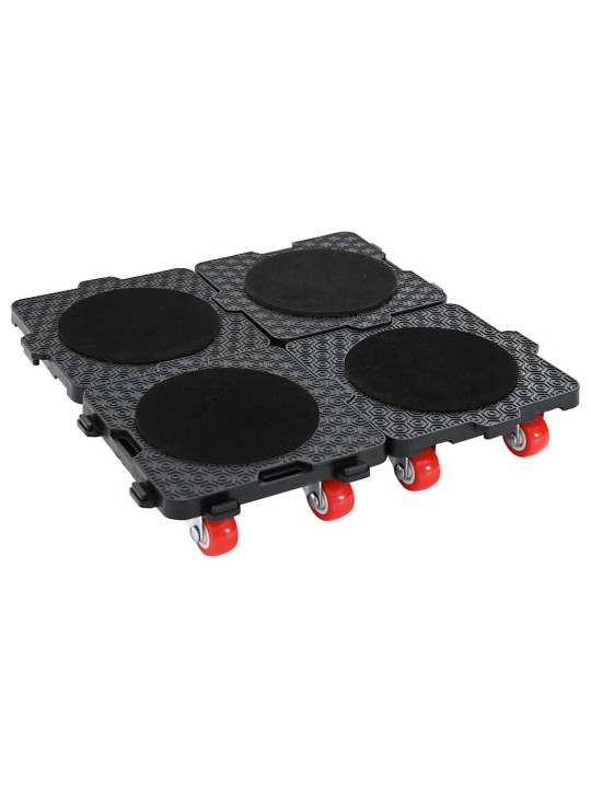 Huonekalurullat 4 kpl nostimella musta 13,5x13,5x4,2 cm 300 kg