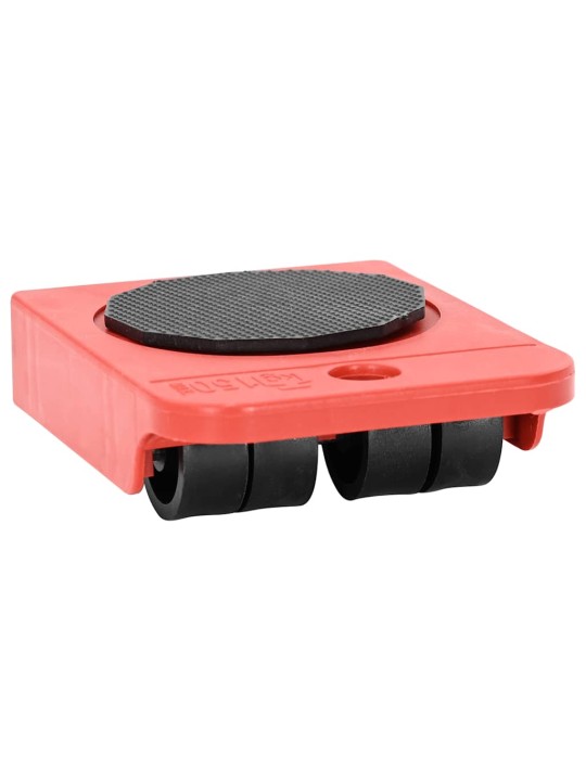 Huonekalurullat 8 kpl nostimilla punainen 9,8x7,5x3 cm 150 kg