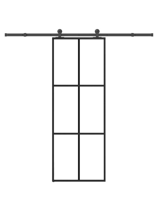 Liukuovi asennustarvikkeilla 76x205 cm ESG lasi ja alumiini