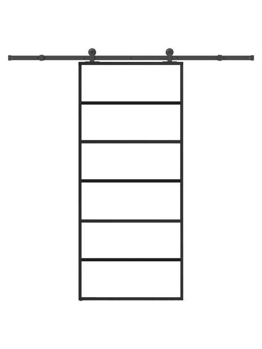 Liukuovi asennustarvikkeilla 90x205 cm ESG lasi ja alumiini