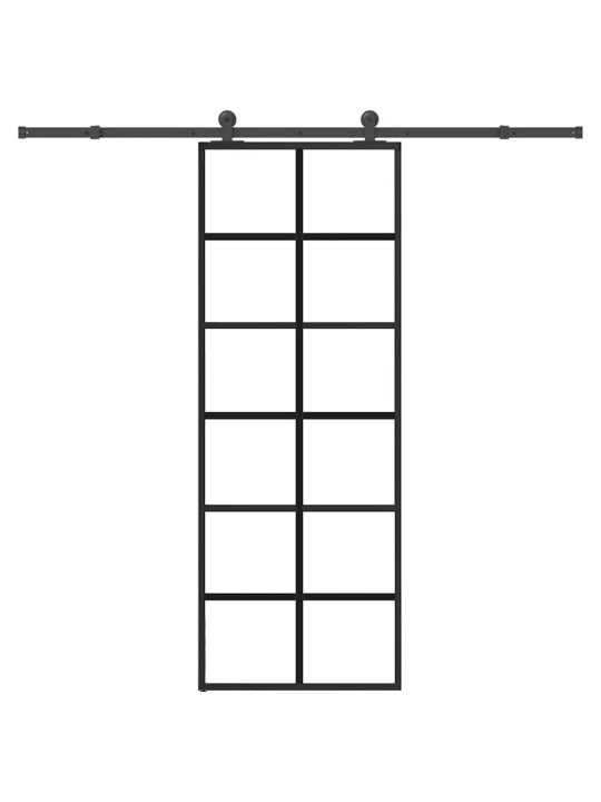 Liukuovi asennustarvikkeilla 76x205 cm ESG lasi ja alumiini