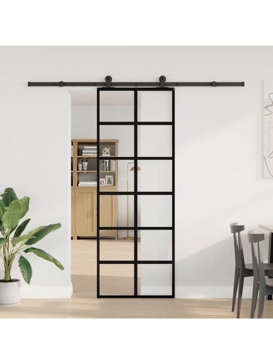 Liukuovi asennustarvikkeilla 76x205 cm ESG lasi ja alumiini