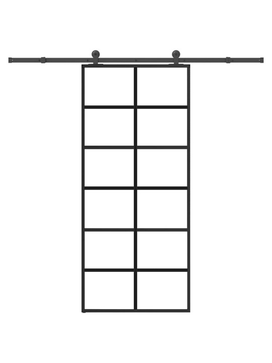 Liukuovi asennustarvikkeilla 90x205 cm ESG lasi ja alumiini