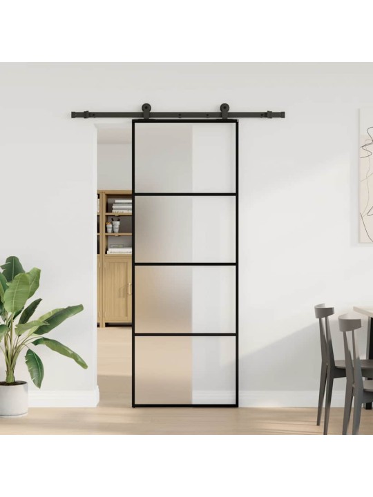 Liukuovi asennustarvikkeilla 76x205 cm ESG lasi ja alumiini