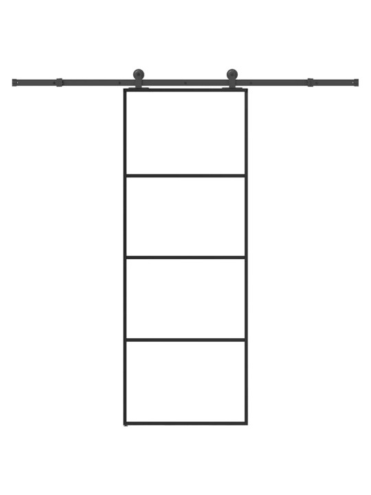 Liukuovi asennustarvikkeilla 76x205 cm ESG lasi ja alumiini