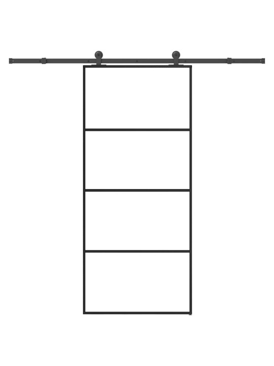 Liukuovi asennustarvikkeilla 90x205 cm ESG lasi ja alumiini