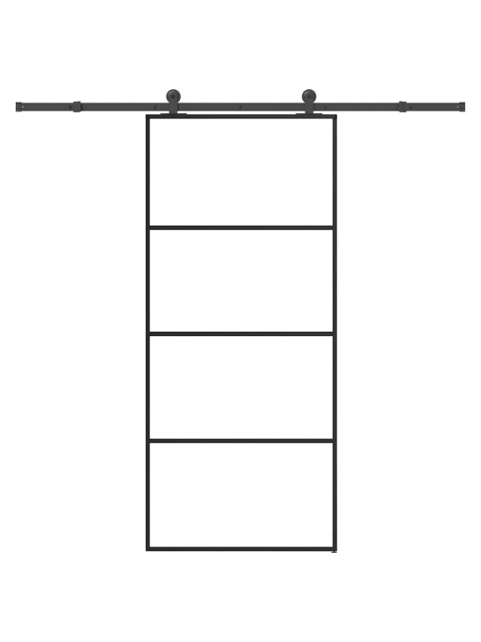 Liukuovi asennustarvikkeilla 90x205 cm ESG lasi ja alumiini